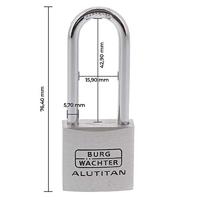 Burg Wächter 36041 Hangslot 29.70 mm Verschillend sluitend Aluminium Sleutelslot - thumbnail