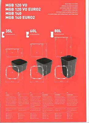 SULO 1052183 Prullenbak 120 l Kunststof (l x b x h) 55 x 50 x 93.3 cm Grijs 1 stuk(s)