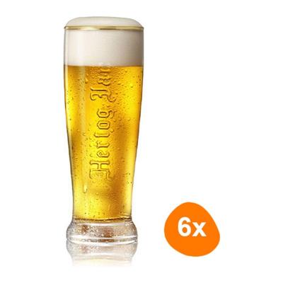 Hertog Jan - Bierglas Fluitje "Embossed" 250ml - 6 stuks