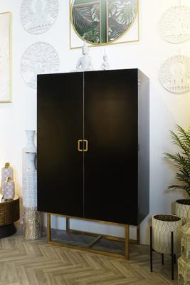 Kast DKD Home Decor 110 x 50 x 180 cm Zwart Metaal Populier - thumbnail