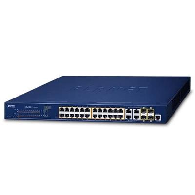 Planet GS-4210-24PL4C Managed network switch L2/L4 Gigabit Ethernet (10/100/1000) Power over Ethernet (PoE) 1U Black network switch - Planet GS-4210-24PL4C, Managed, L2/L4, Gigabit Ethernet (10/100/