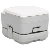 VidaXL Campingtoilet draagbaar 10+10 l hdpe grijs en wit - thumbnail