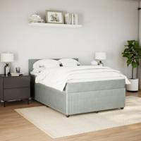 Boxspring met matras fluweel lichtgrijs 180x200 cm - thumbnail
