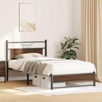 Bedframe zonder matras 107x203 cm spaanplaat bruin eikenkleurig - thumbnail