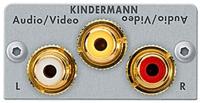 Kindermann 7444000430 Video/Audio Cinch (3x Cinch) scherm, 50 x 50 mm soldeeraansluiting zwart - thumbnail