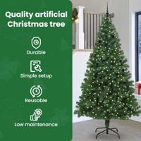 VidaXL Kunstkerstboom groen 240 cm pvc en staal en kunststof - thumbnail