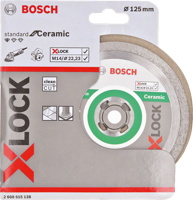 Bosch Accessories 2608615138 X-LOCK Diamanttrennscheibe Sta 125x22,23x1,6x7mm Ceramic Diamanten doorslijpschijf Diameter 125 mm 1 stuk(s) - thumbnail