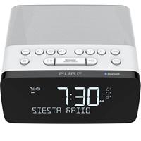 Pure Siesta Charge Bluetooth wekker digitaal met oplaadpad DAB/DAB+ digitale en FM-wekker, Bluetooth, USB, draadloos mobiele telefoonlaadstation, 40 zenderopslagplaatsen, AUX, USB, wit - thumbnail