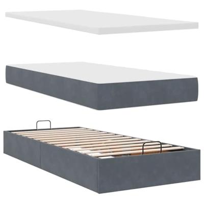 Ottoman bed met matrassen en LED's 200x200cm fluweel