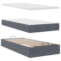 Ottoman bed met matrassen en LED's 200x200cm fluweel - thumbnail