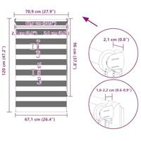 VidaXL Duo rolgordijn 70x120cm grijs - thumbnail