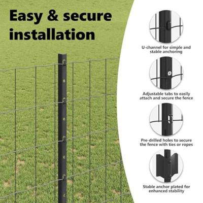 VidaXL Hek met paal grijs 1,6 x 10 m staal en pvc