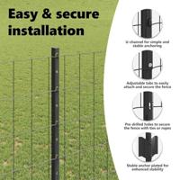 VidaXL Hek met paal grijs 1,6 x 10 m staal en pvc - thumbnail