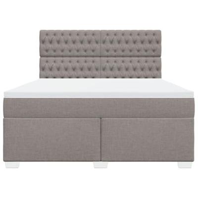 Boxspring met matras stof taupe 180x200 cm