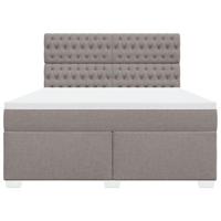 Boxspring met matras stof taupe 180x200 cm - thumbnail