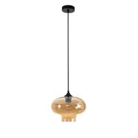 Artdelight Hanglamp Toronto Ø 27 cm amber glas zwart - thumbnail