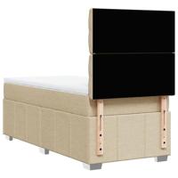 Boxspring met matras stof crèmekleurig 90x200 cm - thumbnail