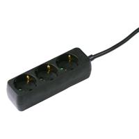Grundig stekkerdoos zwart 3-voudig 1,5m - thumbnail