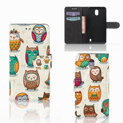Nokia 2 | Telefoonhoesje | Met pasjeshouder | Vrolijke Uilen