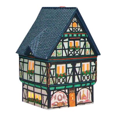 Wurm Slagerij Linz/Rijn van porselein, gekleurd (B/H/D) 10x19x10 cm