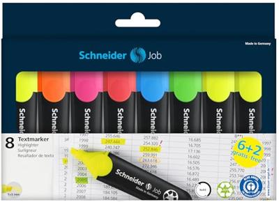 Schneider Schreibgeräte Textmarker Textmarker Job sortiert Karton-Etui 8 Stück Aktion 115068 1 stuk(s)