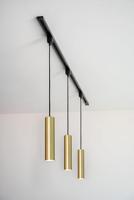 Lucide TRACK FLORIS Hanglamp - 1-fase Railsysteem / Railverlichting - 1xGU10 - Mat Goud / Messing (Uitbreiding) - thumbnail