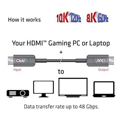 club3D CAC-1376 HDMI-kabel HDMI Aansluitkabel HDMI-A-stekker 10.00 m Zwart