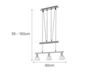 Trio Design hanglampLevisto 3-lichts nikkel - 371010307 - thumbnail