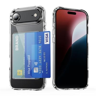 Lunso iPhone 17 Air TPU Backcover hoesje met kaarthouder - Transparant