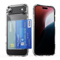 Lunso iPhone 17 Air TPU Backcover hoesje met kaarthouder - Transparant - thumbnail