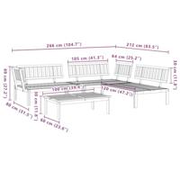 4-delige Loungeset pallet massief acaciahout - thumbnail