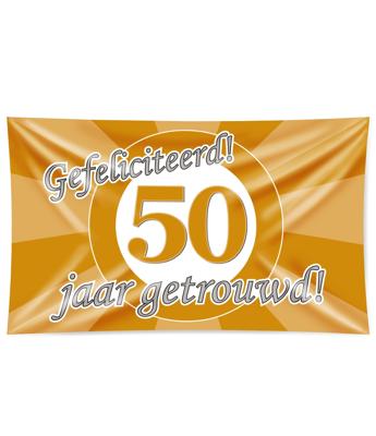Gevelvlag 50 Jaar Getrouwd Goud (150x90cm)