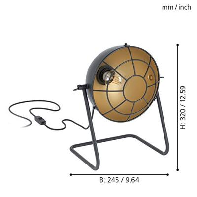 Eglo TafellampTreburley zwart met goud - 43185