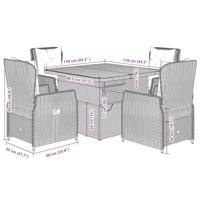 5-delige Tuinset met kussens poly rattan beige - thumbnail