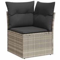 Tuinbankenset met opslag 9 pcs Lichtgrijs poly rattan - thumbnail