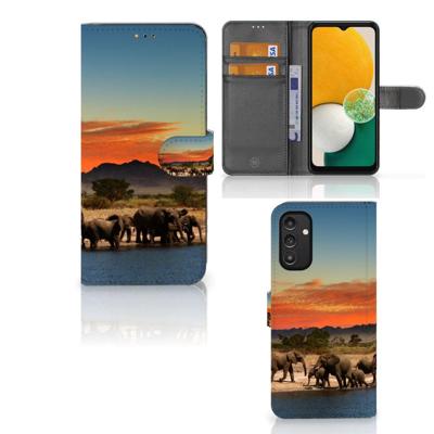Samsung Galaxy A14 5G | Telefoonhoesje | Met pasjeshouder | Olifanten