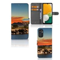 Samsung Galaxy A14 5G | Telefoonhoesje | Met pasjeshouder | Olifanten - thumbnail