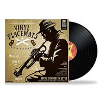 Vinyl Placemats Set van 4 - Retro LP Design - Ø 37 cm - Kleurrijk - thumbnail