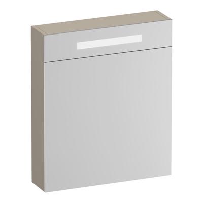 Brauer Promise Deluxe Spiegelkast - 60 cm - met Verlichting - 1 Linksdraaiende Dubbelzijdige Spiegeldeur - Mat Beige