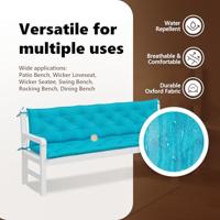 VidaXL Tuinbankkussens 2 st 200x50x7 cm stof turquoise - thumbnail