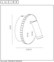 Lucide BENTJER - Bedlamp / Wandlamp - Ø 14 cm - LED - 3000K - Wit - thumbnail