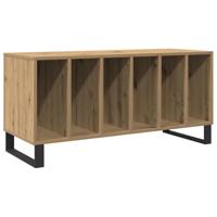 Platenkast met plank artisanaal eikenkleurig 100 x 38 x 48 cm - thumbnail