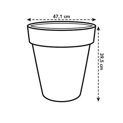 Elho green basics top planter bloempot 47 cm katoen wit Elho green basics top planter bloempot 47 cm katoen wit