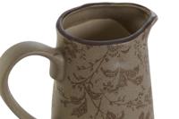 Kruik Home ESPRIT Bruin Groen Keramiek Blad van een plant Shabby Chic - thumbnail