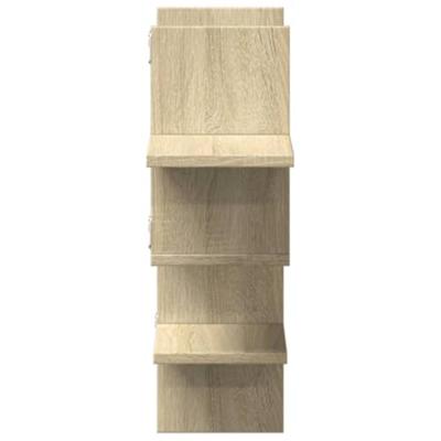 Wandschap 124,5x18x60,5 cm bewerkt hout sonoma eikenkleurig