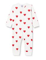 Biologisch katoenen baby pyjama PETIT BATEAU wit hartjesprint - thumbnail
