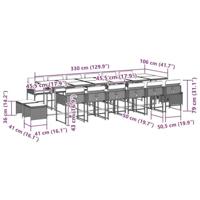 17-delige Tuinset met kussens poly rattan zwart - thumbnail