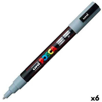 Markeerstift POSCA PC-3M Grijs (6 Stuks)