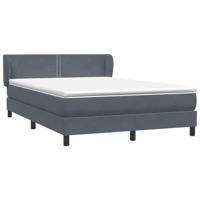 Boxspring met matras fluweel donkergrijs 140x210 cm - thumbnail