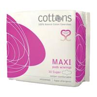 Cottons Cottons Maandverband Maxi Super (10st) - thumbnail